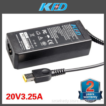2 Years Warranty AC Adapter for Lenovo 20V 3.25A Power Adapter with USB Tips